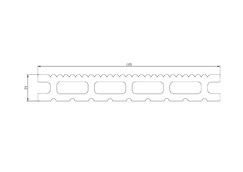 21mm x 145mm 空心木塑地板尺寸图