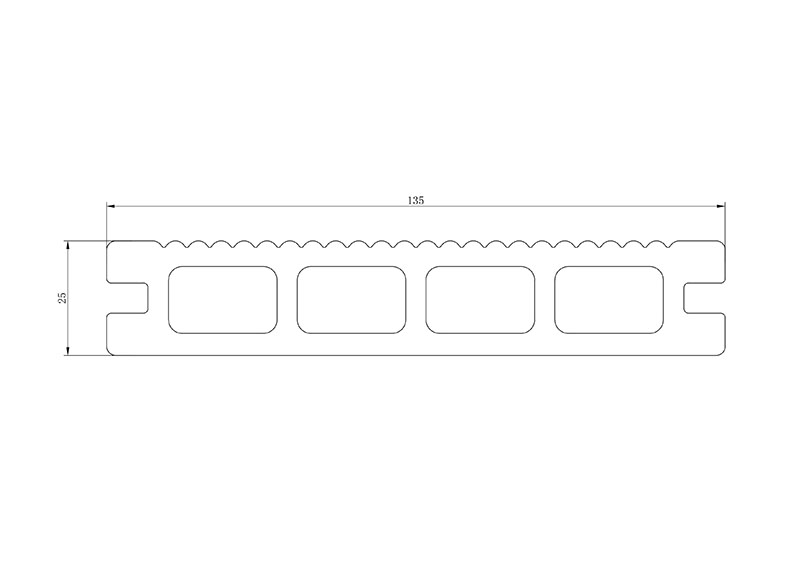 25mm x 135mm 空心木塑地板规格