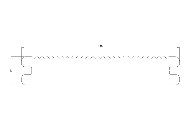 25mm x 140mm 实心木塑地板尺寸图